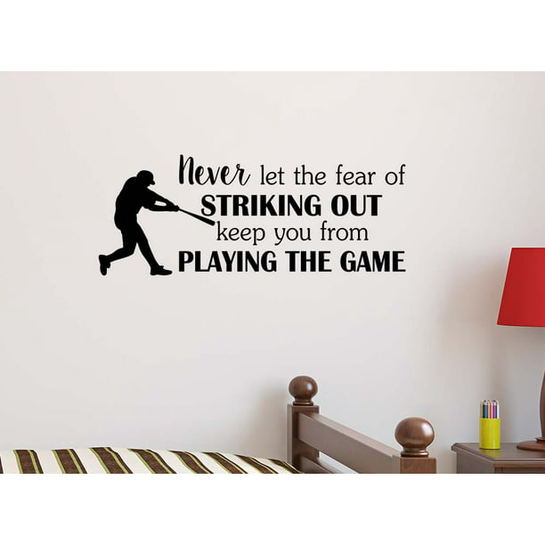 STRIKING OUT Vinyl Lettering Wall Saying Decor Decal